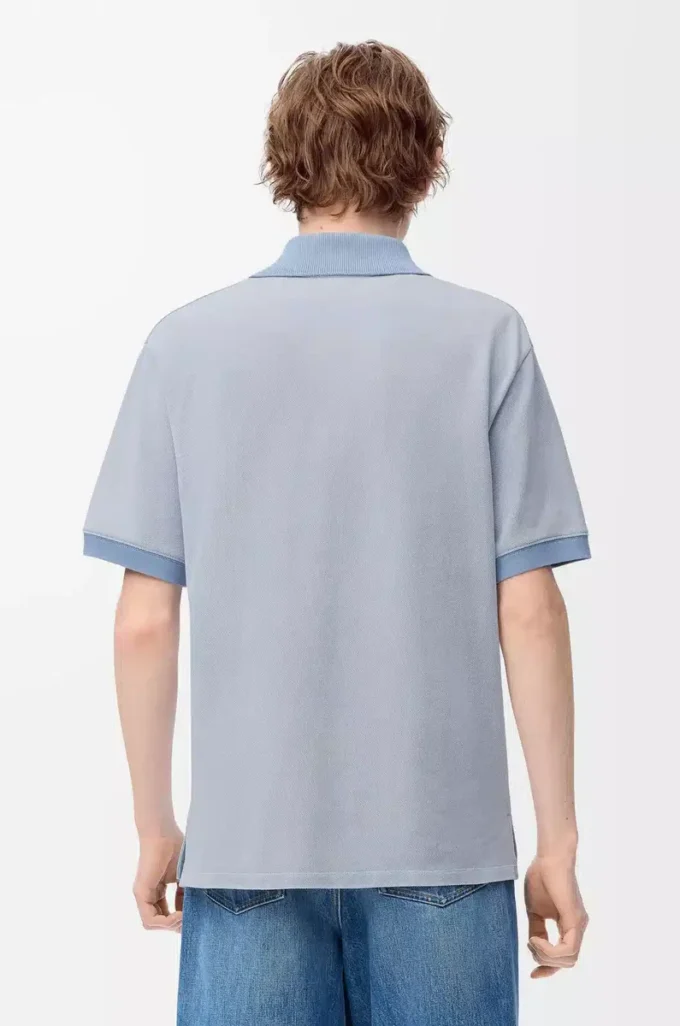 Polo en coton bleu clair