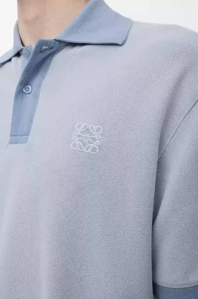 Polo en coton bleu clair