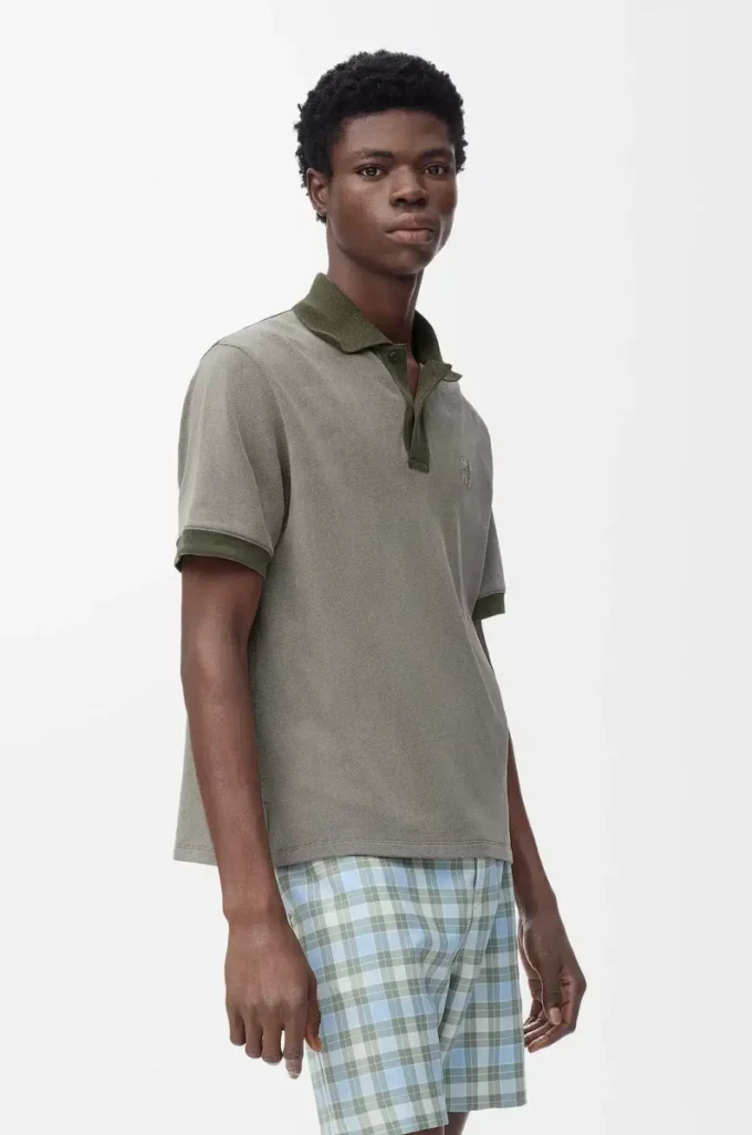 Polo en coton vert kaki