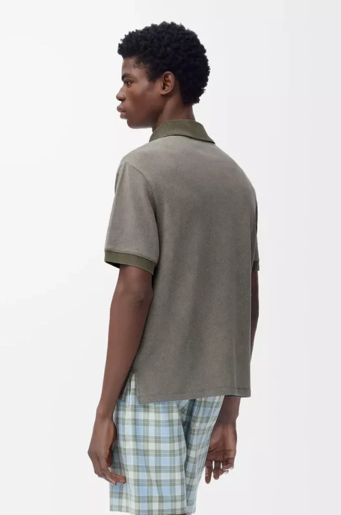 Polo en coton vert kaki