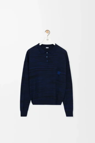 Polo en laine bleu marine/noir
