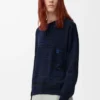 Polo en laine bleu marine/noir