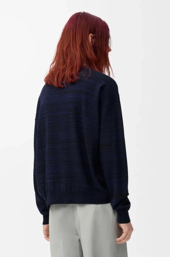 Polo en laine bleu marine/noir