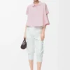 Polo trapèze en coton rose clair