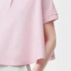 Polo trapèze en coton rose clair