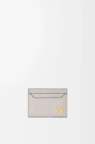 Porte-cartes Anagram en cuir de veau grainé Light Ghost Grey