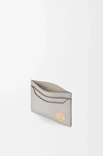 Porte-cartes Anagram en cuir de veau grainé Light Ghost Grey