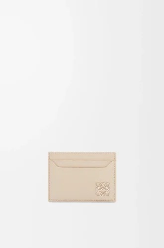 Porte-cartes Anagram en cuir de veau grainé Pebble Light Ghost