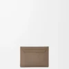Porte-cartes Anagram uni en cuir de veau grainé Taupe Porte-cartes Anagram uni en cuir de veau grainé Taupe