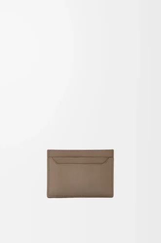 Porte-cartes Anagram uni en cuir de veau grainé Taupe