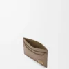 Porte-cartes Anagram uni en cuir de veau grainé Taupe Porte-cartes Anagram uni en cuir de veau grainé Taupe