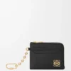 Porte-cartes carré Anagram en cuir de veau grainé Black/Gold Porte-cartes carré Anagram en cuir de veau grainé Black/Gold