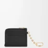 Porte-cartes carré Anagram en cuir de veau grainé Black/Gold Porte-cartes carré Anagram en cuir de veau grainé Black/Gold