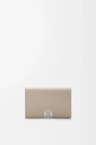 Porte-cartes de visite Anagram en cuir de veau grainé Clay