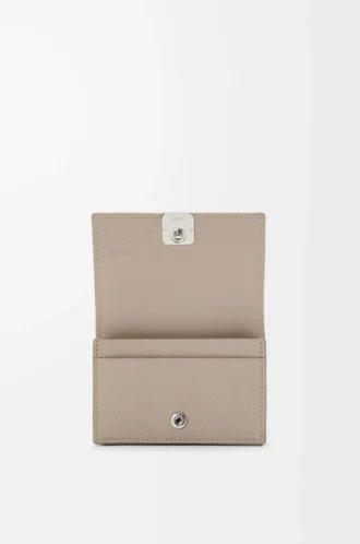 Porte-cartes de visite Anagram en cuir de veau grainé Clay