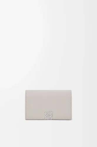 Porte-cartes de visite Anagram en cuir de veau grainé Light Ghost