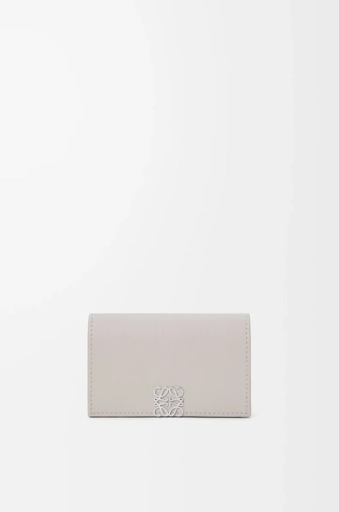 Porte-cartes de visite Anagram en cuir de veau grainé Light Ghost