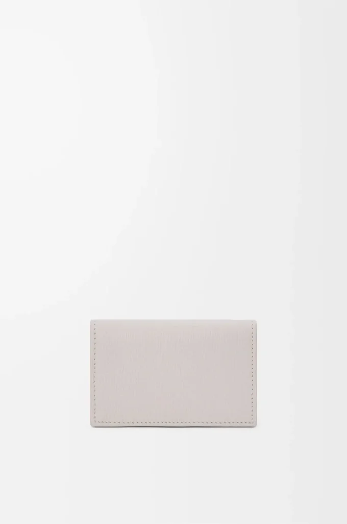 Porte-cartes de visite Anagram en cuir de veau grainé Light Ghost