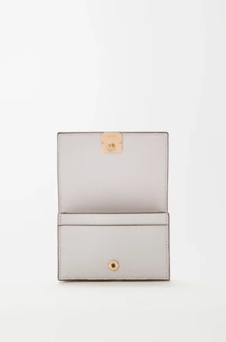 Porte-cartes de visite Anagram en cuir de veau grainé Light Ghost Grey