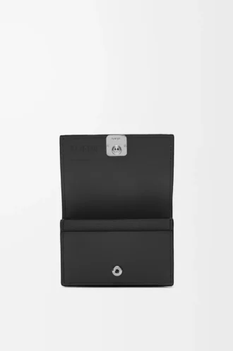 Porte-cartes de visite Anagram en cuir de veau grainé noir