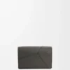 Porte-cartes de visite Puzzle en cuir de veau classique Gris foncé Porte-cartes de visite Puzzle en cuir de veau classique Gris foncé