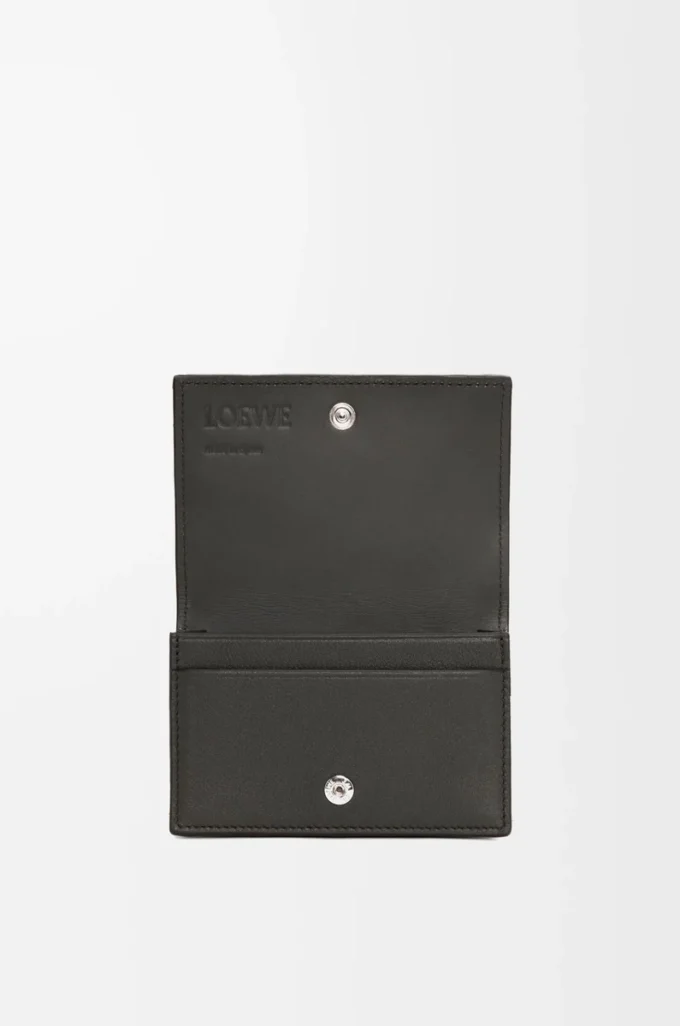 Porte-cartes de visite Puzzle en cuir de veau classique Gris foncé Porte-cartes de visite Puzzle en cuir de veau classique Gris foncé