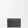 Porte-cartes de visite Puzzle en cuir de veau classique Gris foncé Porte-cartes de visite Puzzle en cuir de veau classique Gris foncé