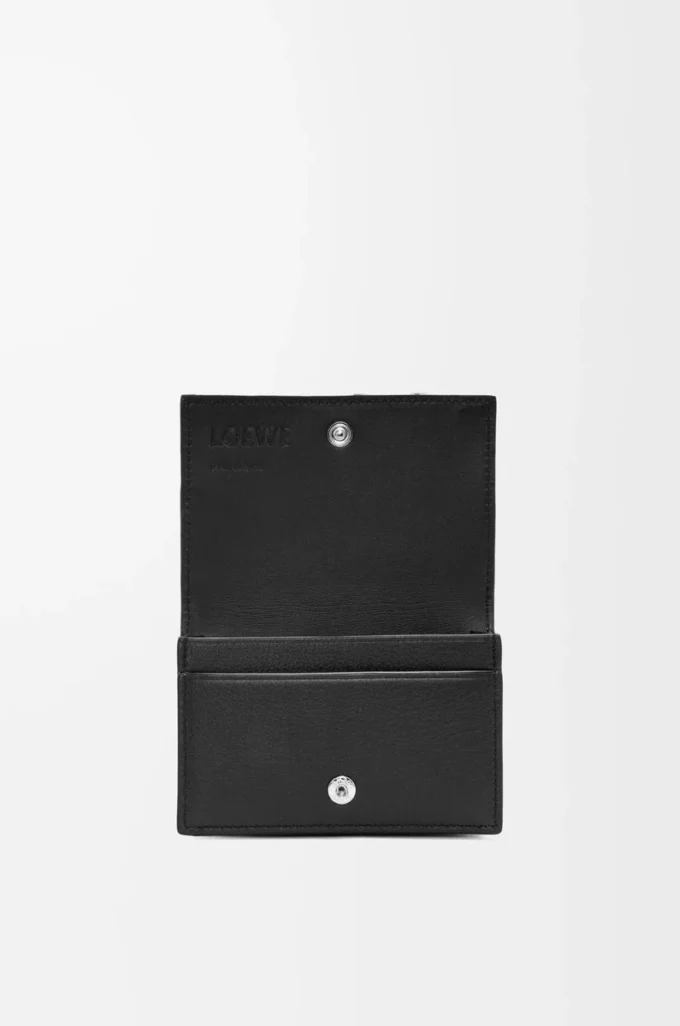 Porte-cartes de visite Puzzle en cuir de veau classique noir Porte-cartes de visite Puzzle en cuir de veau classique noir