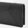 Porte-cartes de visite Puzzle en cuir de veau classique noir Porte-cartes de visite Puzzle en cuir de veau classique noir