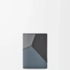 Porte-cartes à deux volets Puzzle en cuir de veau classique gris asphalte/bleu tempête