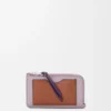 Porte-cartes et monnaie en cuir de veau grainé souple Dirty Mauve/Squirrel Porte-cartes et monnaie en cuir de veau grainé souple Dirty Mauve/Squirrel