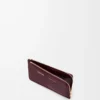 Porte-cartes et monnaie en cuir de veau lisse et grainé Dark Burgundy Porte-cartes et monnaie en cuir de veau lisse et grainé Dark Burgundy