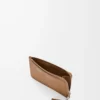 Porte-cartes et monnaie en cuir de veau lisse et grainé Moka Porte-cartes et monnaie en cuir de veau lisse et grainé Moka