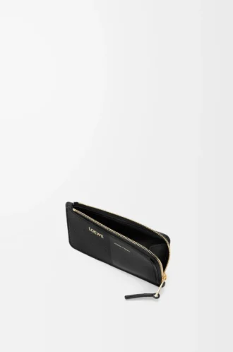 Porte-cartes et monnaie en cuir de veau lisse et grainé noir Porte-cartes et monnaie en cuir de veau lisse et grainé noir