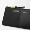 Porte-cartes et monnaie en cuir de veau lisse et grainé noir Porte-cartes et monnaie en cuir de veau lisse et grainé noir