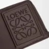 Porte-cartes et monnaie en cuir de veau satiné marron foncé Porte-cartes et monnaie en cuir de veau satiné marron foncé