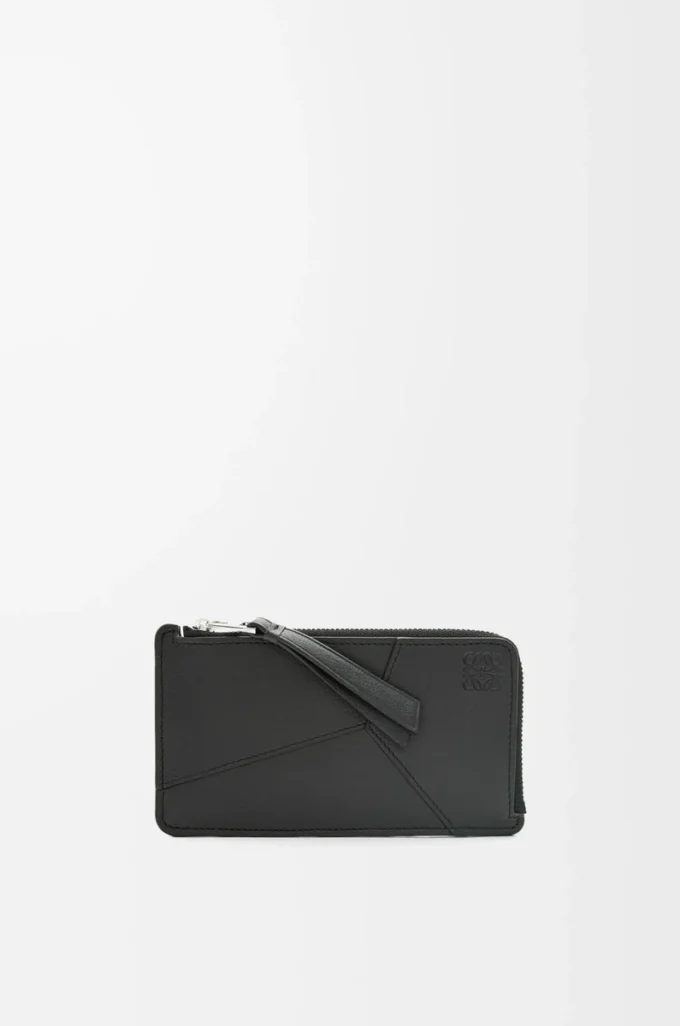 Porte-cartes et monnaie long Puzzle en cuir de veau classique noir Porte-cartes et monnaie long Puzzle en cuir de veau classique noir