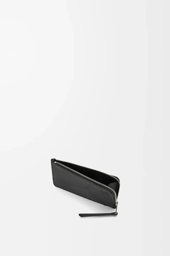 Porte-cartes et monnaie long Puzzle en cuir de veau classique noir Porte-cartes et monnaie long Puzzle en cuir de veau classique noir