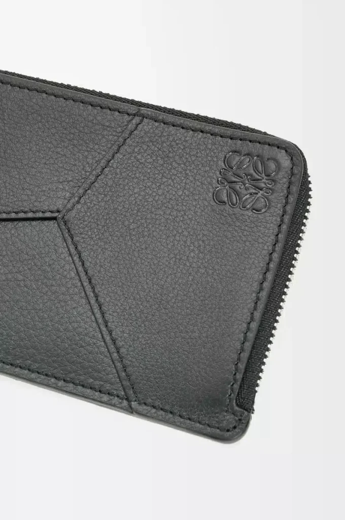 Porte-cartes et monnaie long Puzzle en cuir de veau classique noir Porte-cartes et monnaie long Puzzle en cuir de veau classique noir