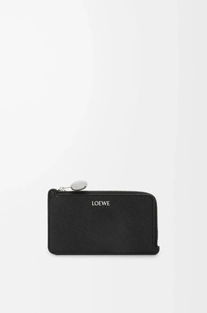 Porte-cartes et monnaie Pebble en cuir de veau grainé Pebble, couleur Black Porte-cartes et monnaie Pebble en cuir de veau grainé Pebble, couleur Black