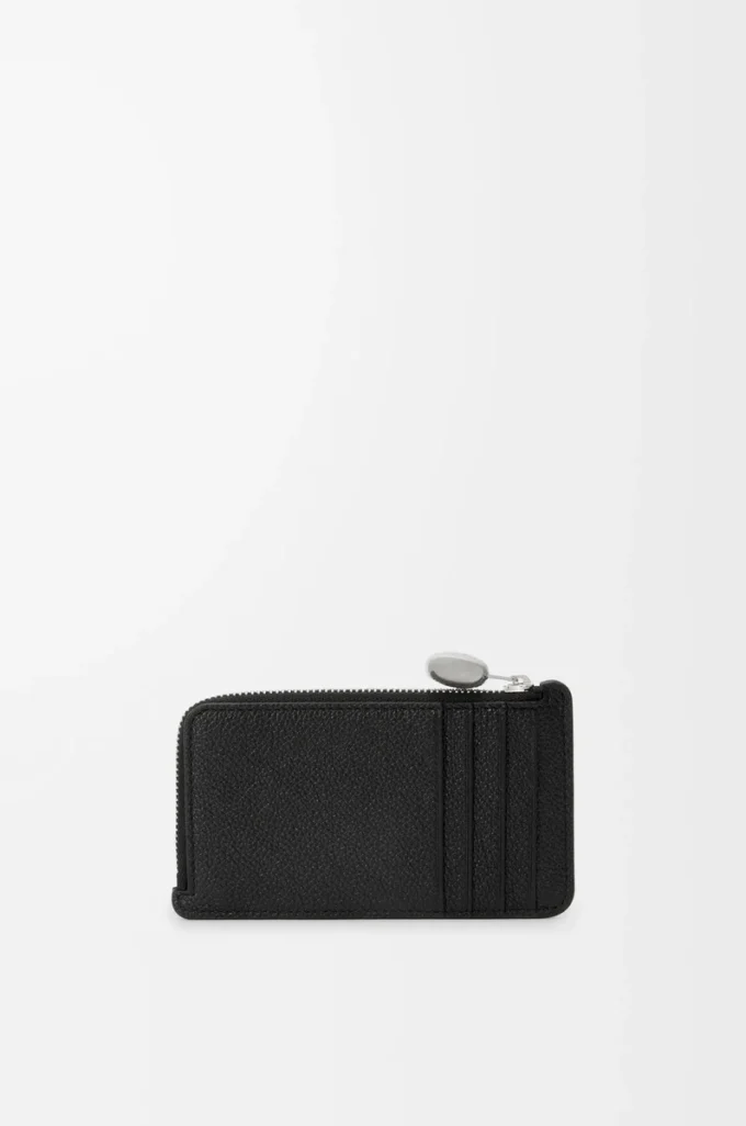 Porte-cartes et monnaie Pebble en cuir de veau grainé Pebble, couleur Black Porte-cartes et monnaie Pebble en cuir de veau grainé Pebble, couleur Black