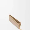 Porte-cartes et monnaie Pebble en cuir de veau nappa brillant Sand Porte-cartes et monnaie Pebble en cuir de veau nappa brillant Sand