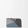 Porte-cartes et monnaie Puzzle en cuir de veau classique gris asphalte/bleu tempête Porte-cartes et monnaie Puzzle en cuir de veau classique gris asphalte/bleu tempête