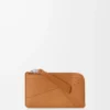 Porte-cartes et monnaie Puzzle en cuir de veau grainé souple, couleur Light Canyon Brown Porte-cartes et monnaie Puzzle en cuir de veau grainé souple, couleur Light Canyon Brown