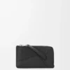 Porte-cartes et monnaie Puzzle en cuir de veau grainé souple Noir Porte-cartes et monnaie Puzzle en cuir de veau grainé souple Noir