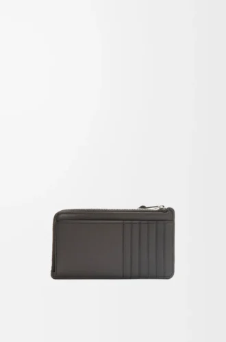 Porte-cartes et monnaie Puzzle long en cuir de veau classique Gris foncé Porte-cartes et monnaie Puzzle long en cuir de veau classique Gris foncé