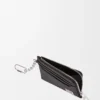 Porte-cartes et porte-monnaie carré Anagram en cuir de veau grainé Black