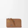 Porte-cartes et porte-monnaie Cats en cuir de veau classique couleur moka Porte-cartes et porte-monnaie Cats en cuir de veau classique couleur moka