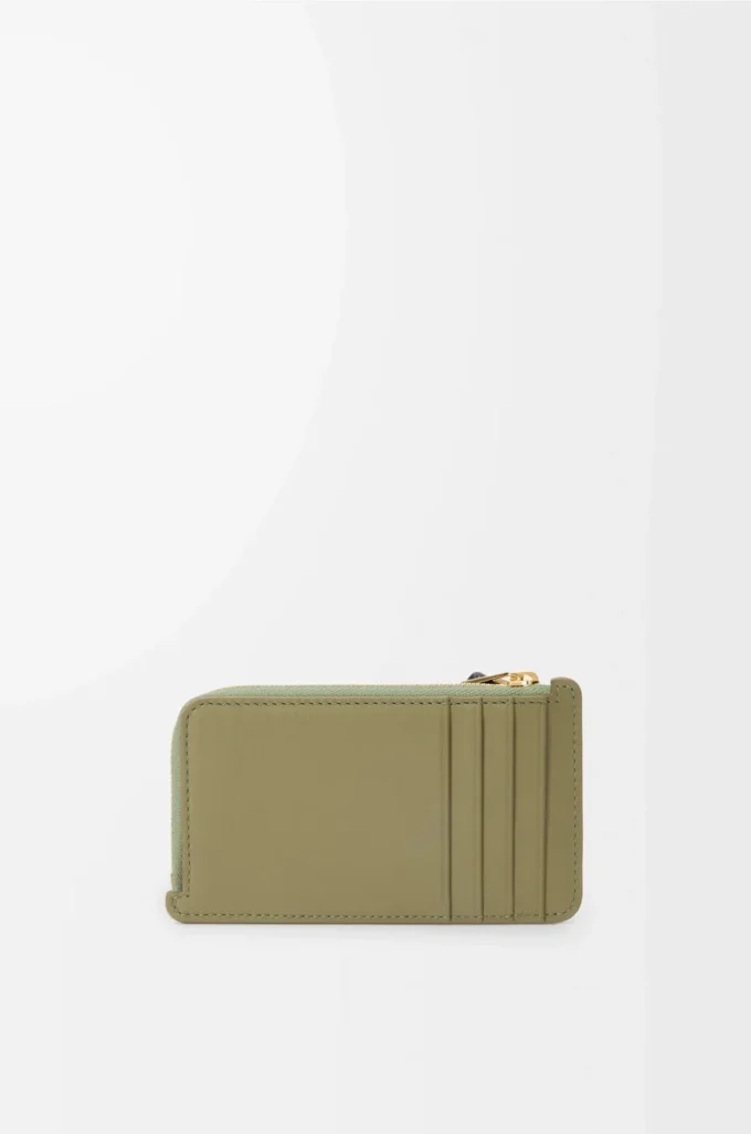 Porte-cartes et porte-monnaie Knot en cuir de veau nappa brillant Eucalyptus/Deep Navy Porte-cartes et porte-monnaie Knot en cuir de veau nappa brillant Eucalyptus/Deep Navy