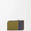 Porte-cartes et porte-monnaie Puzzle en cuir de veau classique Olive/Marron foncé Porte-cartes et porte-monnaie Puzzle en cuir de veau classique Olive/Marron foncé